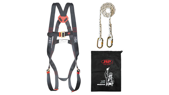 JSP Fall Arrest Kit with Draw String Bag, Harness, Lanyard – Model: FAR1101