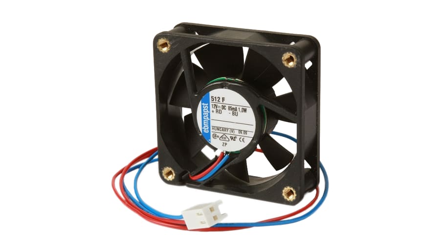 ebm-papst 600 N Series Axial Fan, 12 V dc, DC Operation, 21m³/h, 600mW, IP20, 60 x 60 x 25mm – Model: 612NGLE-RS0