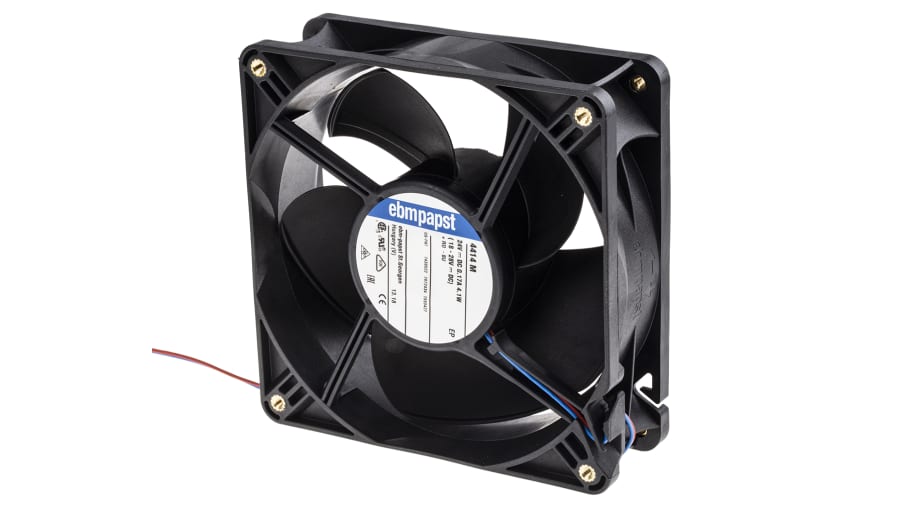 ebm-papst 4400 Series Axial Fan, 24 V dc, DC Operation, 184m³/h, 3.6W, 119 x 119 x 38mm – Model: 4414M-RS0