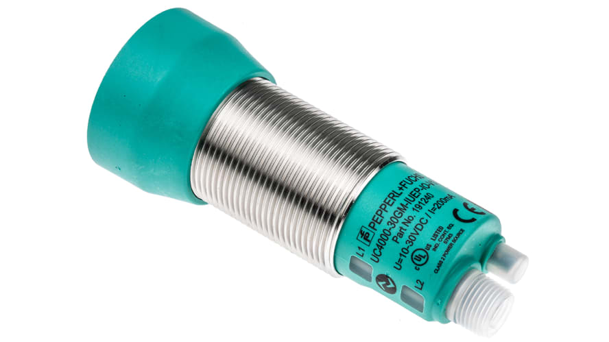UC4000-30GM-IUEP-IO-V15, Pepperl + Fuchs Ultrasonic Barrel-Style Proximity Sensor, 200 → 4000 mm Detection, NPN Output, 10 → 30 V – Model: U