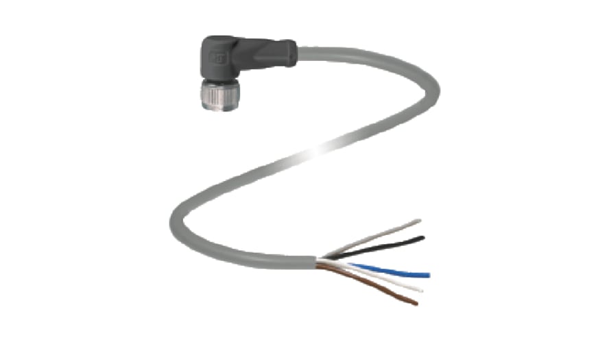 V15-W-2M-PVC, Pepperl + Fuchs Right Angle Female 5 way M12 to 5 way Unterminated Sensor Actuator Cable, 2m – Model: V15-W-2M-PVC