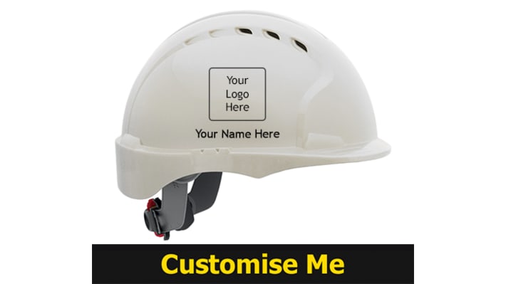 JSP EVO8 White Safety Helmet , Adjustable, Ventilated – Model: AHU150-000-100