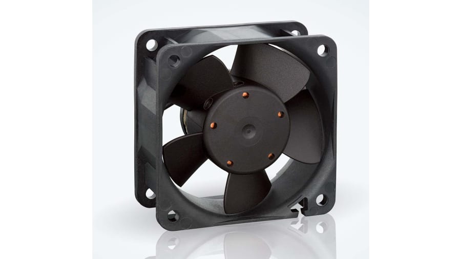 ebm-papst 600 N Series Axial Fan, 24 V dc, DC Operation, 56m³/h, 3W, IP68, 60 x 60 x 25mm – Model: 614NHHU-274