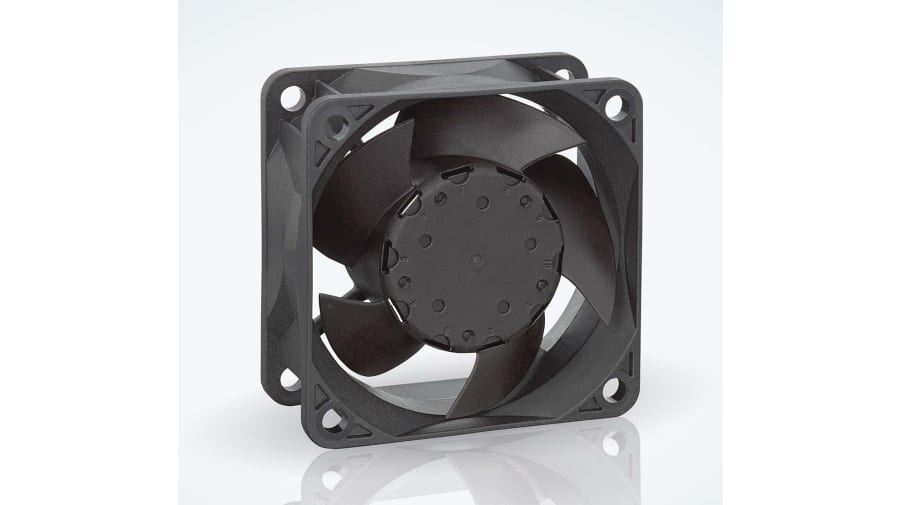 ebm-papst 630 Series Axial Fan, 12 V dc, DC Operation, 44m³/h, 1.6W, IP68, 60 x 60 x 25mm – Model: 632/2HPU