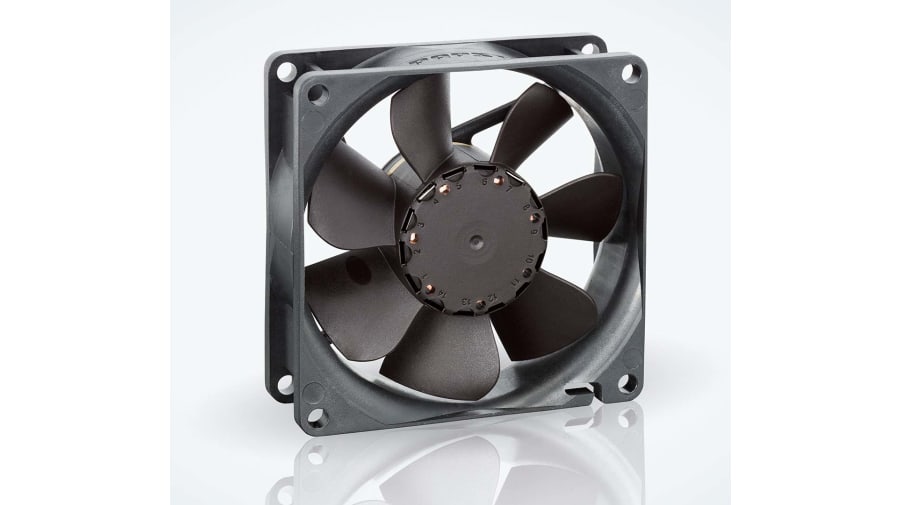 ebm-papst 8400 N Series Axial Fan, 24 V dc, DC Operation, 79m³/h, 2.4W, IP68, 80 x 80 x 25mm – Model: 8414NHU