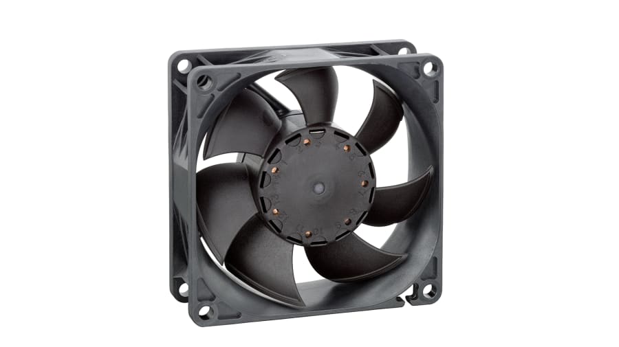 ebm-papst 8450 Series Axial Fan, 12 V dc, DC Operation, 117m³/h, 6.8W, 80 x 80 x 25mm – Model: 8452/2H4P