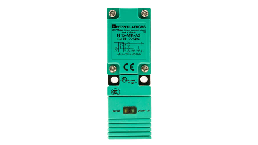 NJ15-M1K-A2, Pepperl + Fuchs Inductive Block-Style Proximity Sensor, 15 mm Detection, PNP Output, 10 → 60 V dc, IP67 – Model: NJ15-M1K-A2