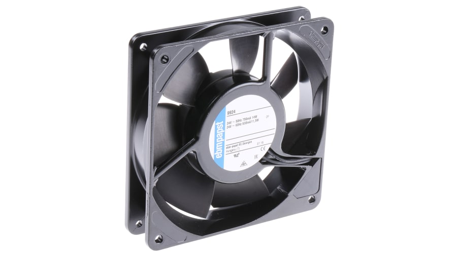 ebm-papst 9900 Series Axial Fan, 24 V ac, AC Operation, 114m³/h, 14W, 119 x 119 x 25mm