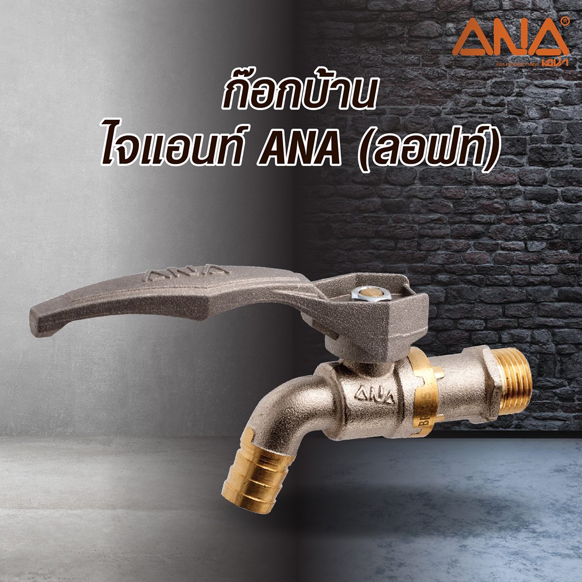 ANA ก๊อกบ้านไจแอนท์ ทูโทนลอฟท์ ขนาด 1/2 นิ้ว รุ่น 168 ทำจากทองเหลืองแท้ (เอน่า)