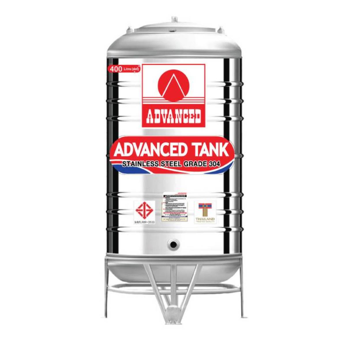 AV-400 ถังเก็บน้ำสแตนเลส 400L+ขา มอก