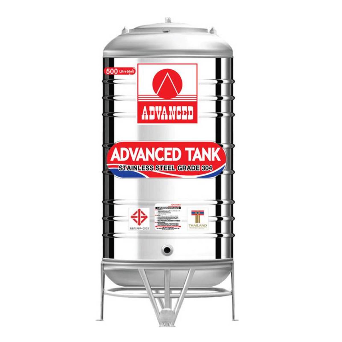 AV-500 ถังเก็บน้ำสแตนเลส 500L+ขา มอก
