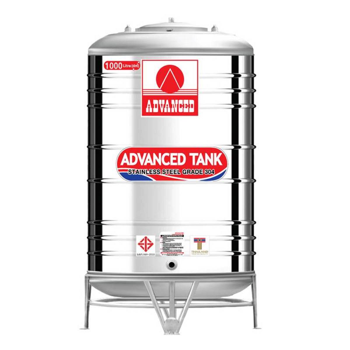 AV-1000 ถังเก็บน้ำสแตนเลส 1000L+ขา มอก