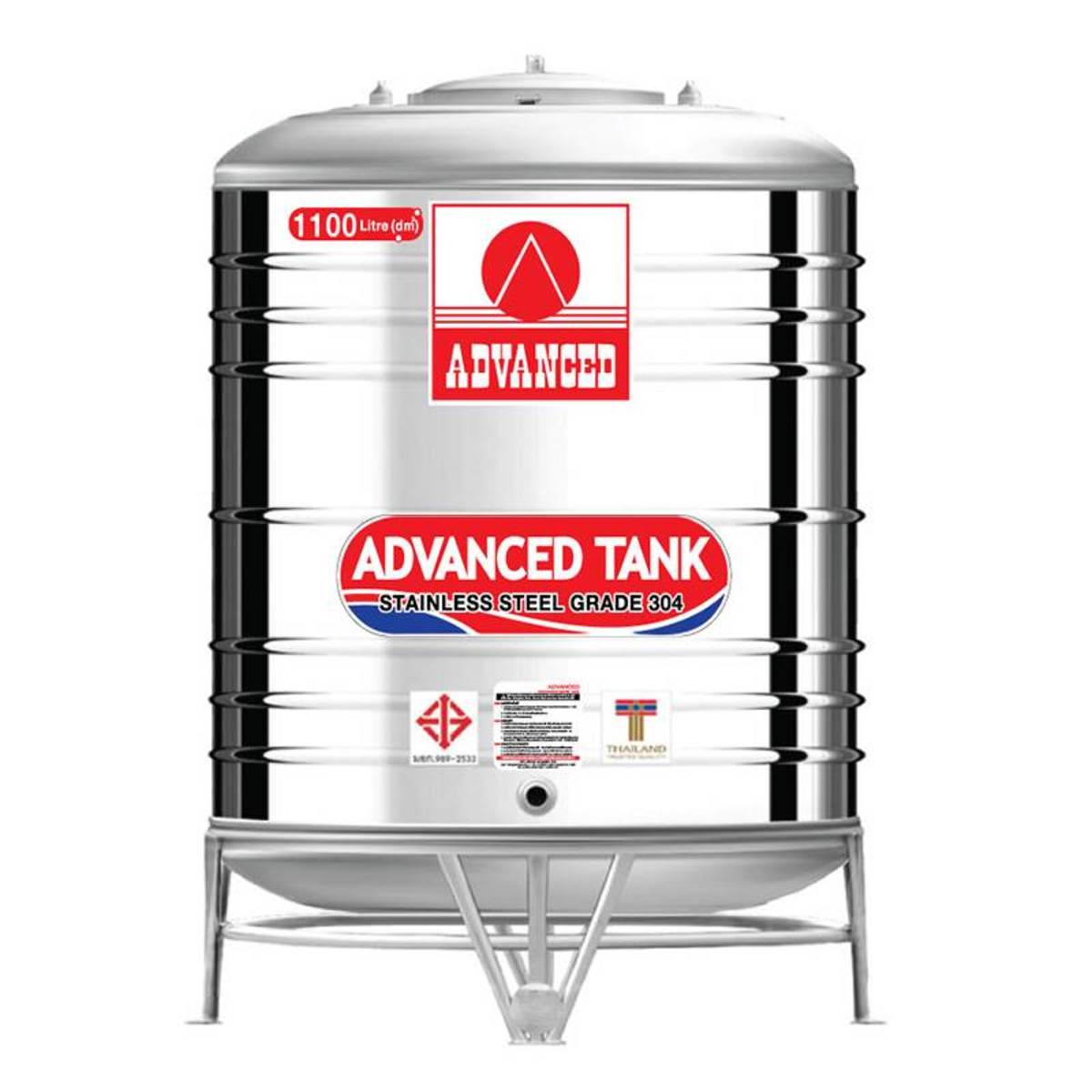 AV-1100 ถังเก็บน้ำสแตนเลส 1100L+ขา มอก