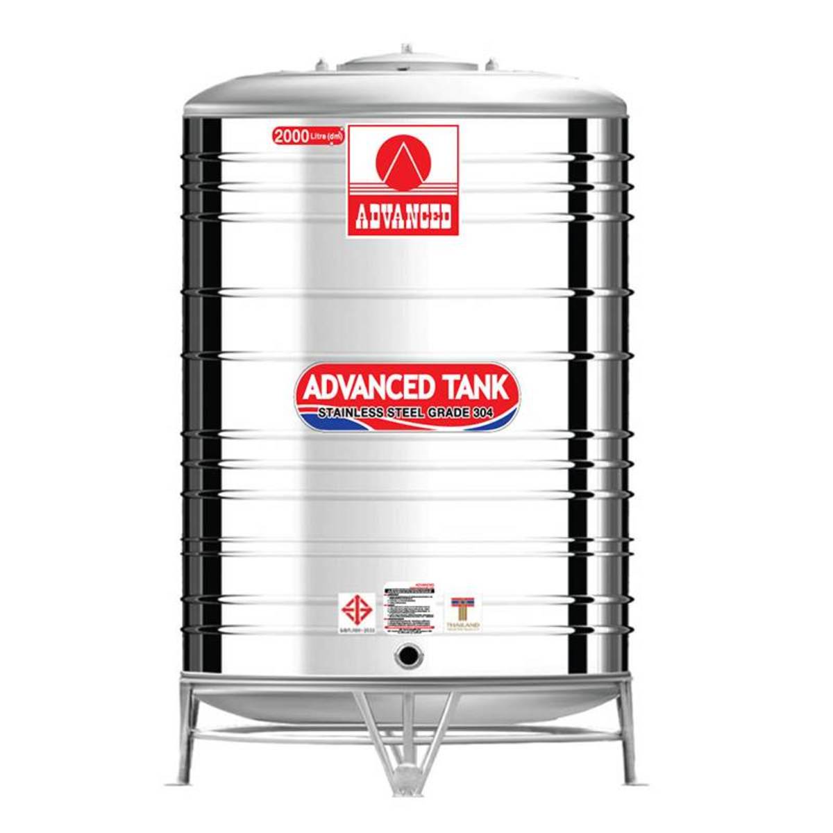 AV-2000 ถังเก็บน้ำสแตนเลส 2000L+ขา มอก