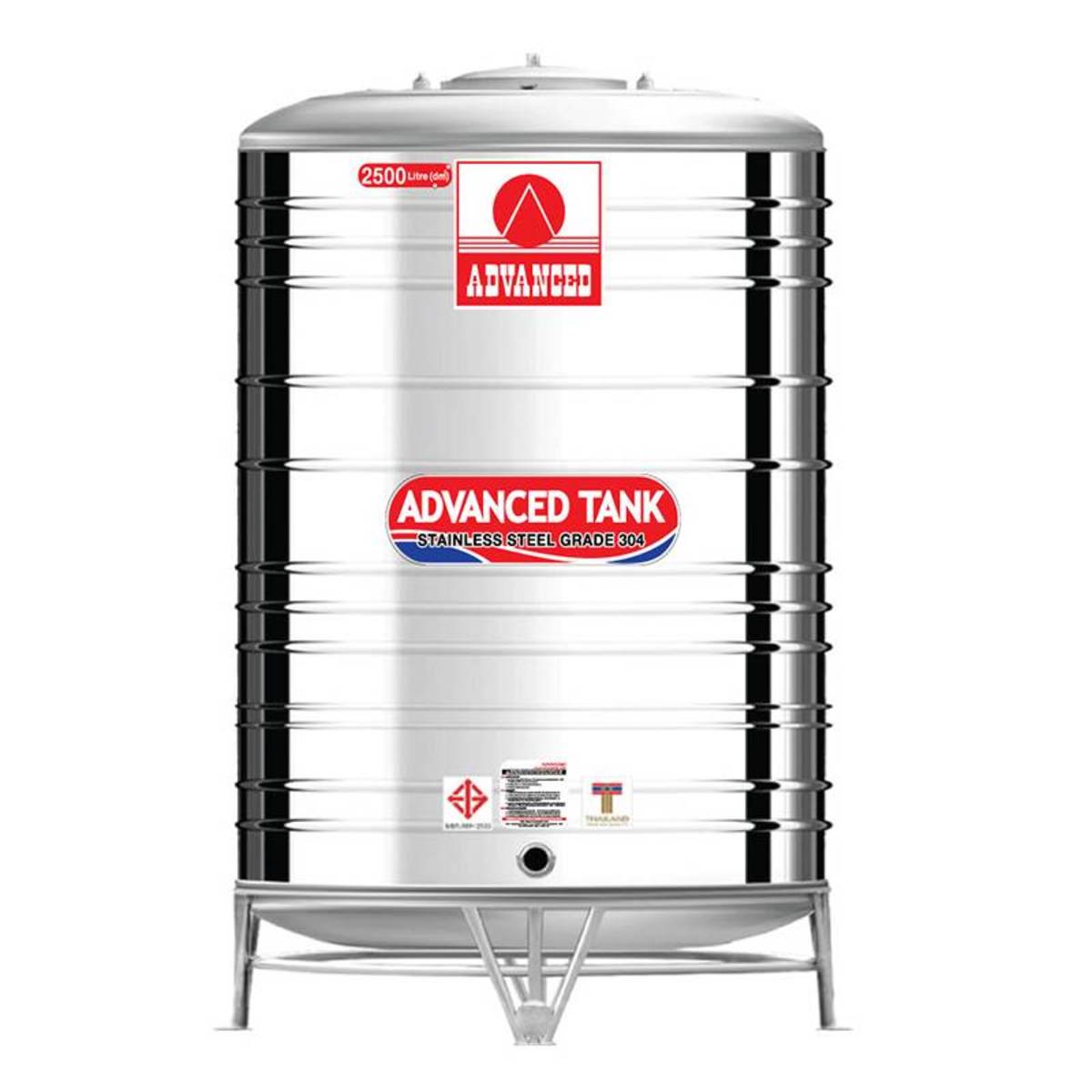 AV-2500 ถังเก็บน้ำสแตนเลส 2500L+ขา มอก