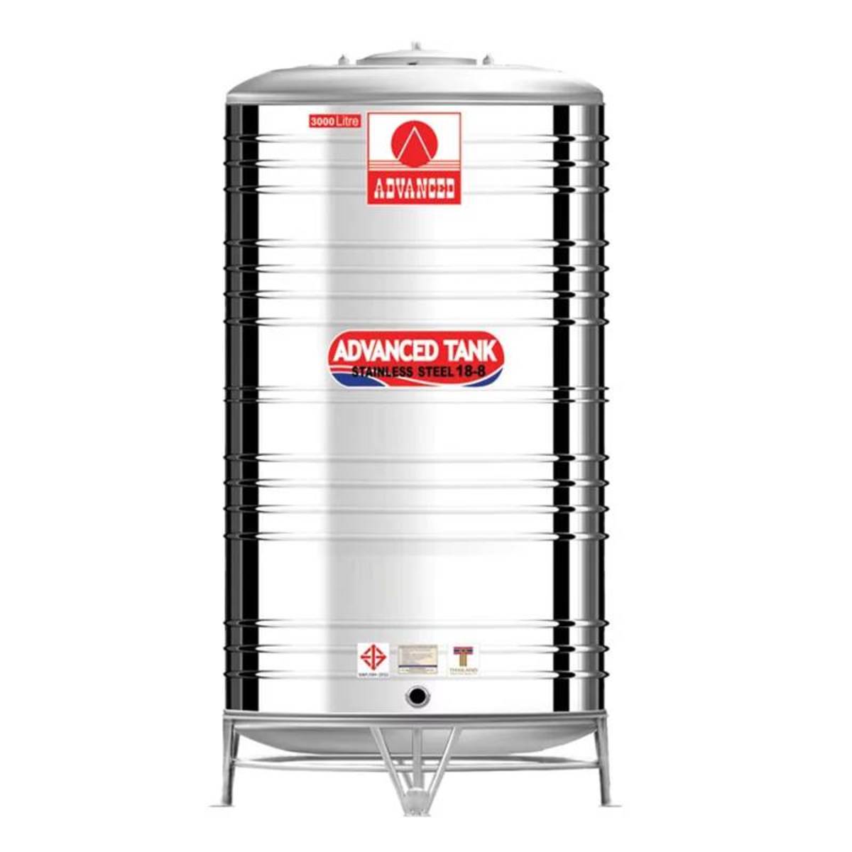 AV-3000 ถังเก็บน้ำสแตนเลส 3000L+ขา มอก