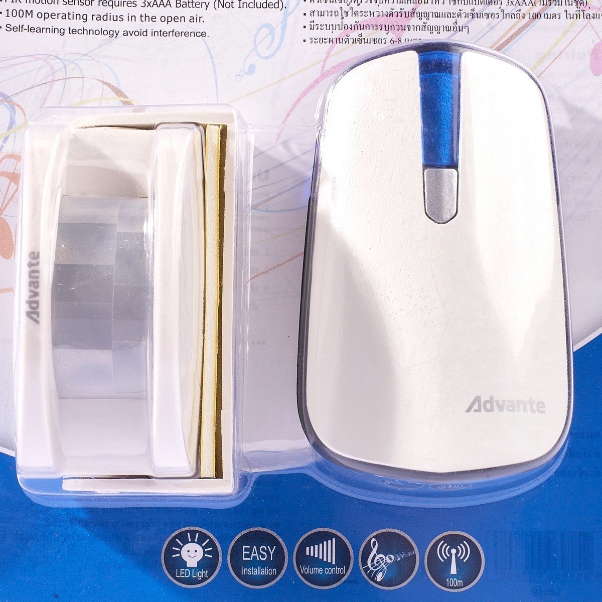 ADVANTE กระดิ่งไร้สาย แบบเสียบปลั๊ก ระบบเซ็นเซอร์ รุ่นI-581P ปรับแบบเสียงได้ 32 เสียง ใช้ได้ไกล 100 เมตร มีระบบป้องกันสัญญาณกวน (แอดแวนเต้)