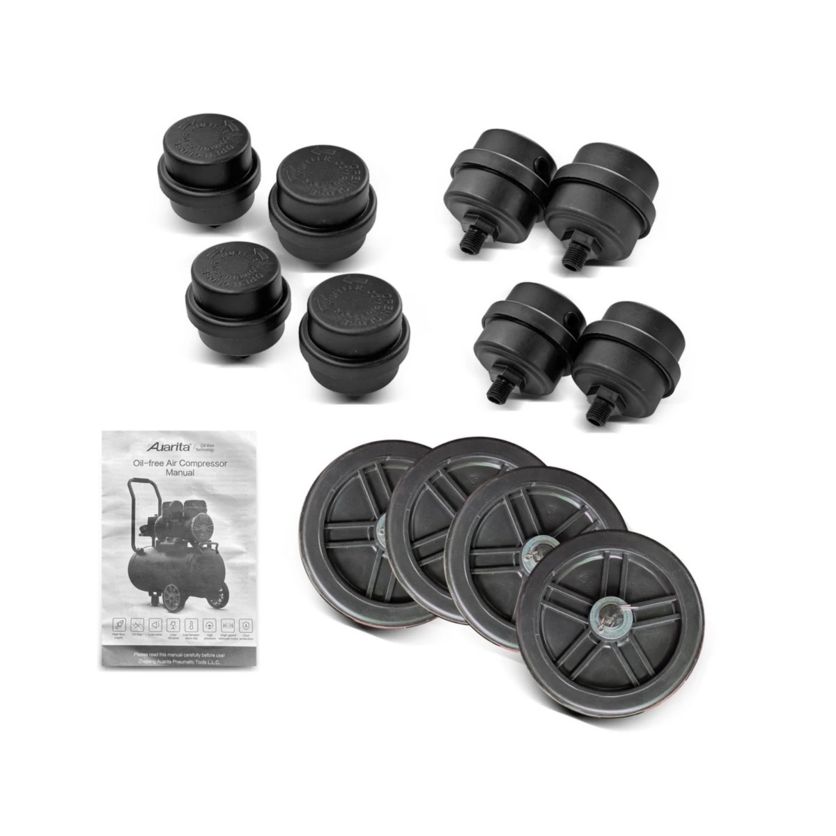 AUARITA ปั๊มลมออยล์ฟรี กำลัง 8 แรงม้า ไฟ 220 โวลต์ 1 เฟส 4 โพล (4หัว) รุ่น 4-1500X4F160 ขนาดถัง 160 ลิตร แรงดันสูงสุด 12 บาร์ ปริมาณลม 940 ล