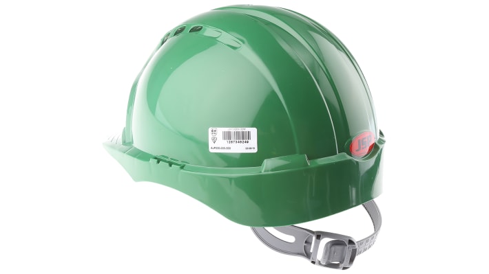 JSP EVO2 Green Safety Helmet with Chin Strap, Adjustable, Ventilated