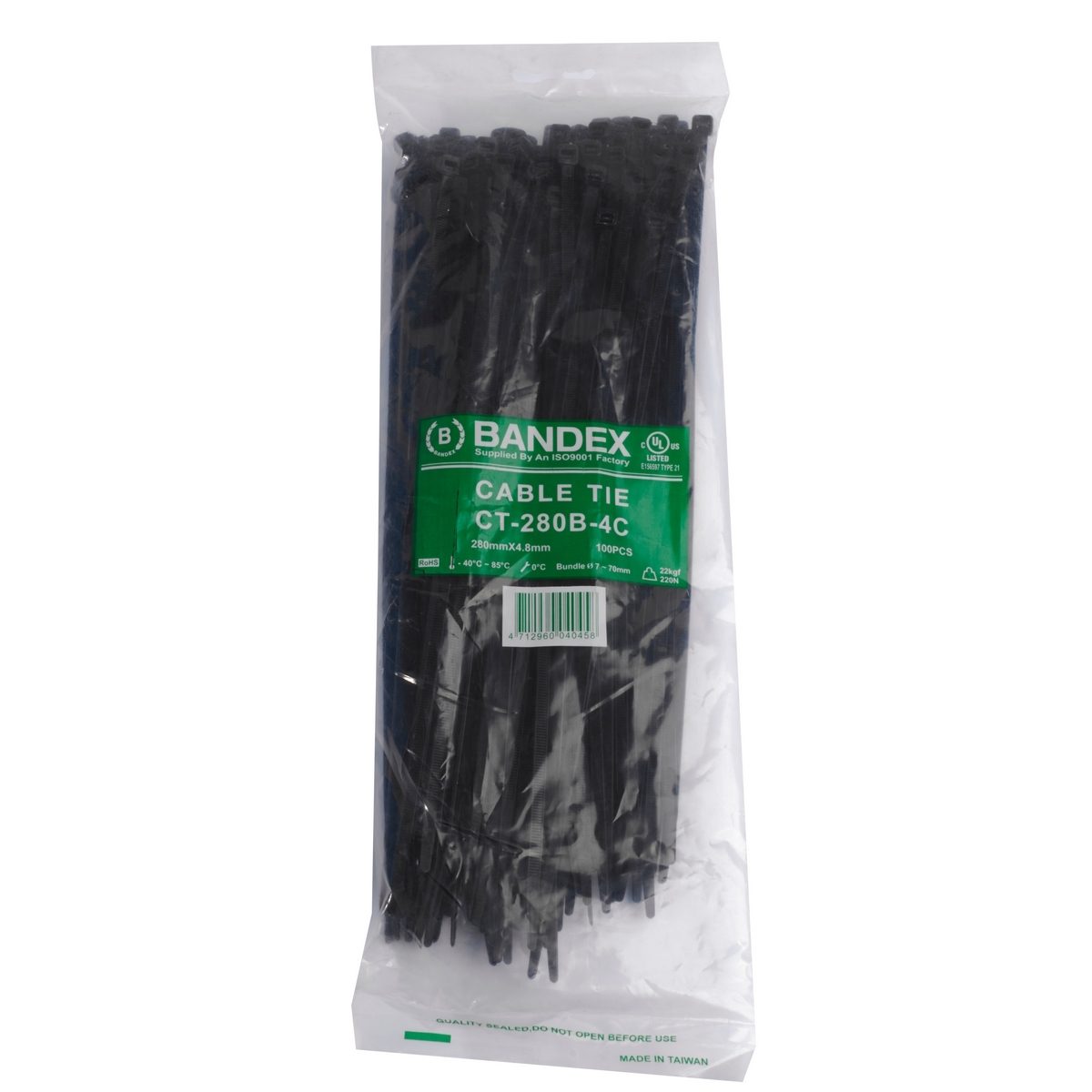 CT-280B-4Cเคเบิ้ลไทร์11"ดำ(100เส้น/PACK)
