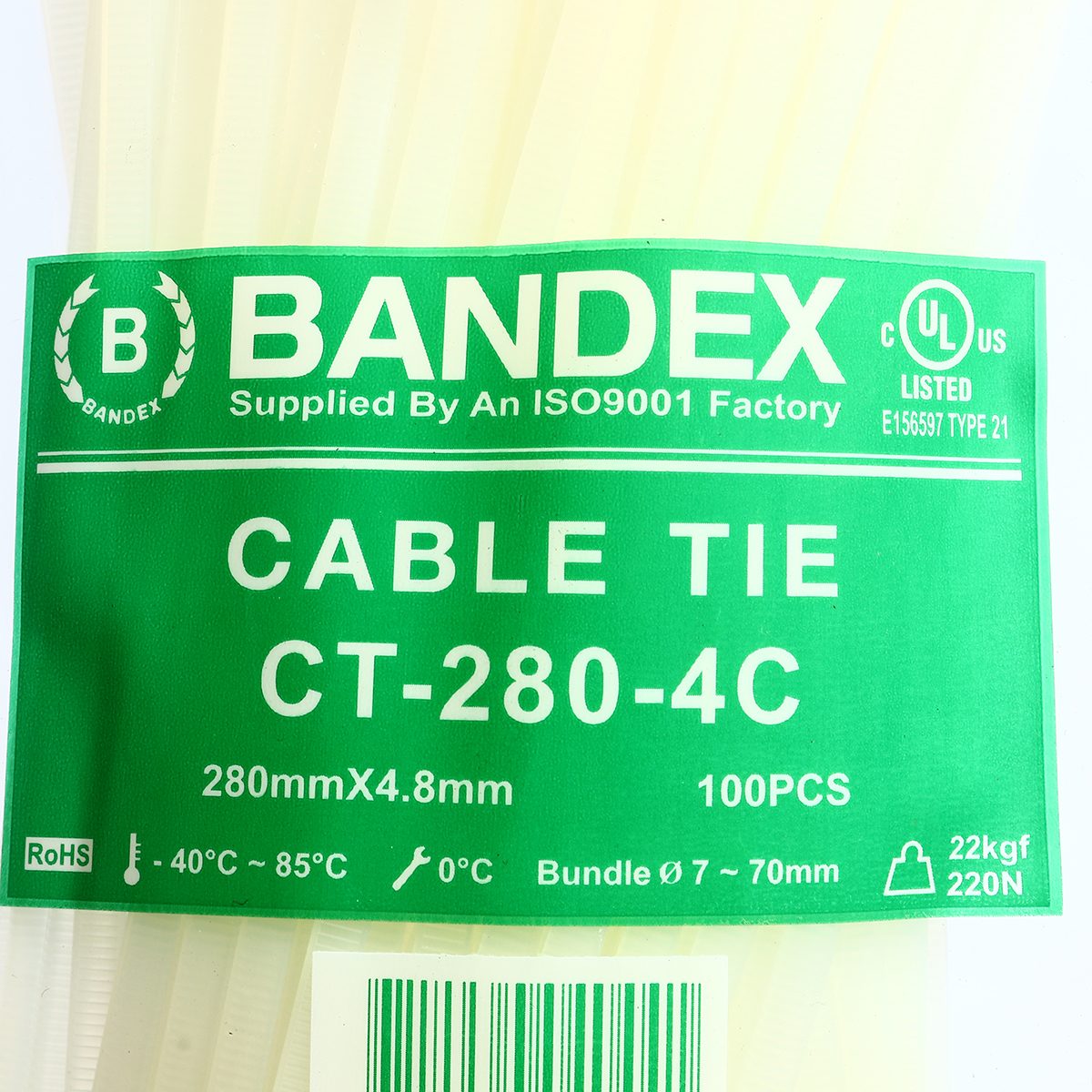 CT-280-4Cเคเบิ้ลไทร์11"ขาว(100เส้น/PACK)