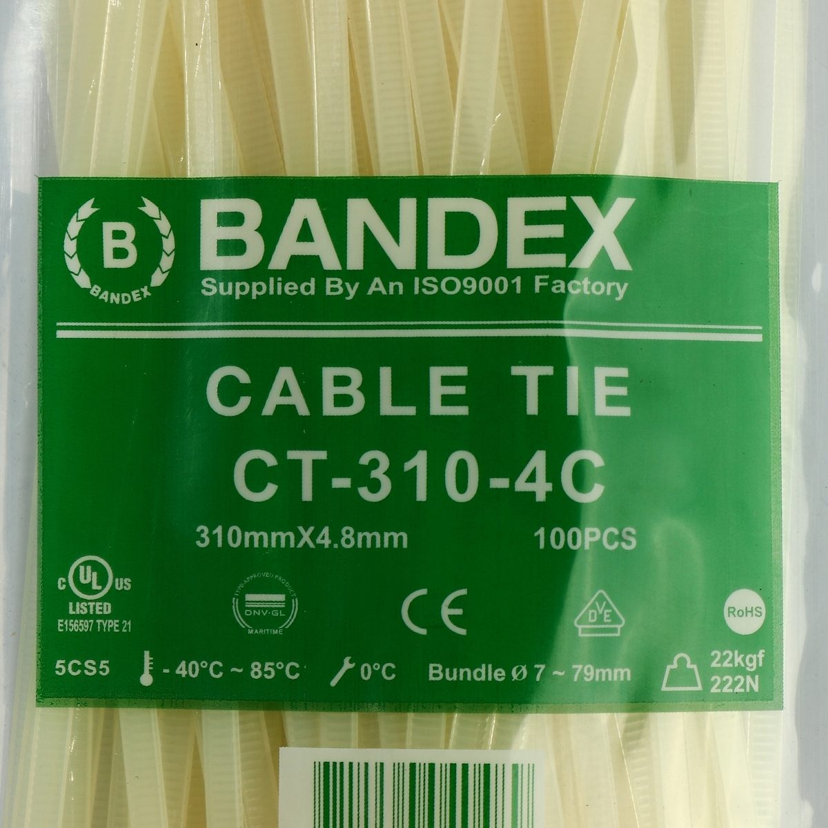 CT-310-4Cเคเบิ้ลไทร์12"ขาว(100เส้น/PACK)