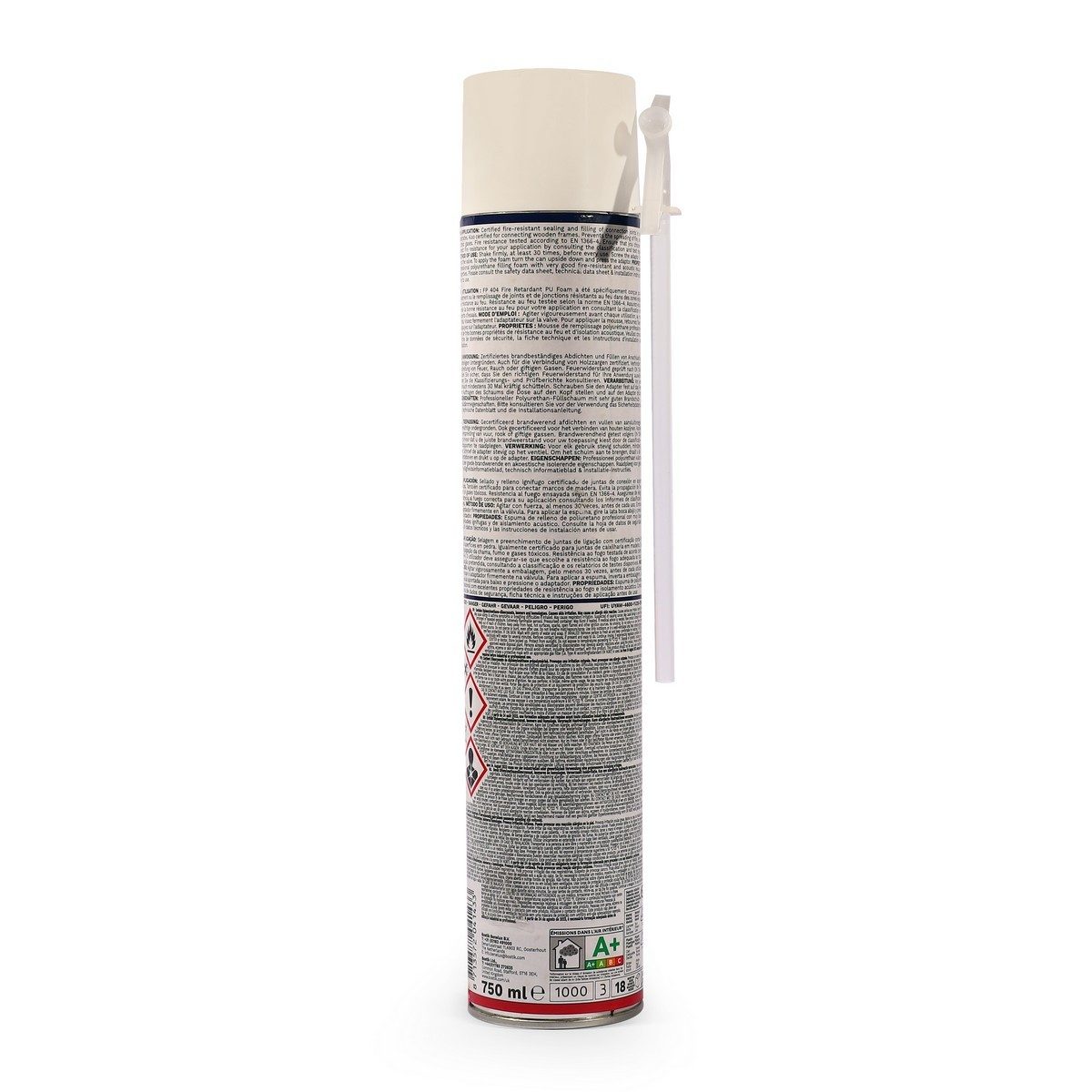 BOSTIK โฟมโพลียูรีเทนกันไฟ รุ่น FP404 สามารถหน่วงไฟได้นานถึง 2 ชั่วโมง สำหรับงานอุดรอยรั่ว อุดช่องว่าง และงานติดตั้งต่างๆ (บอสติค)