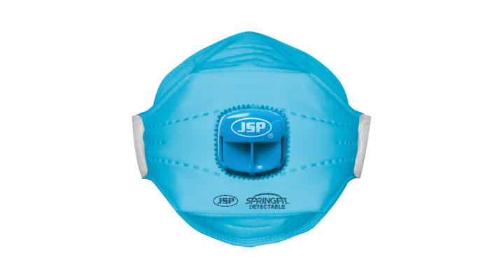 JSP SpringFit Series Disposable Face Mask for Aerosols, Liquid, Toxic Protection, FFP3, Valved, Fold Flat, 10Box