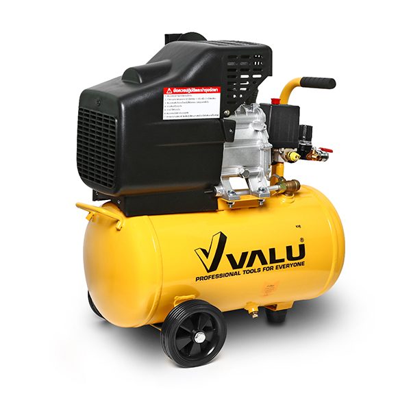 ปั๊มลมขับตรง แวลู (VALU) รุ่น BM2024 (ปั๊มลมโรตารี่) กำลังมอเตอร์ 3 แรงม้า (2237 วัตต์) ขนาดถังลม 24 ลิตร แรงดัน 8 บาร์ ปริมาณลม 180 ลิตร/นา