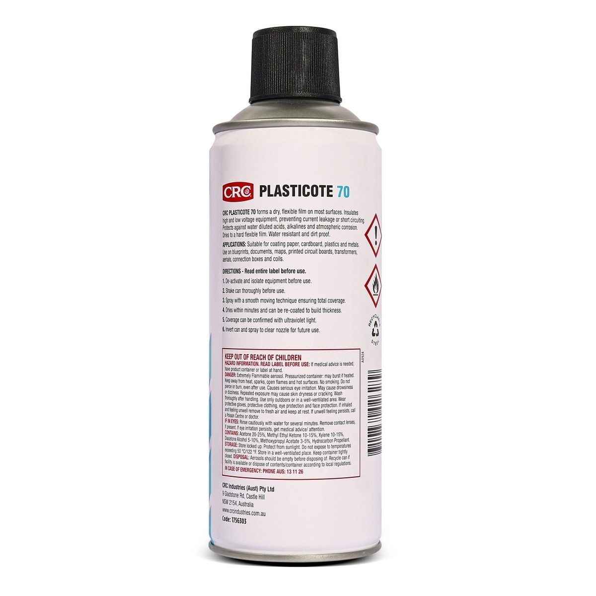 CRC Plasticoat70 สเปรย์เคลือบแผงวงจร ขนาด 425 มล. (ซีอาร์ซี)