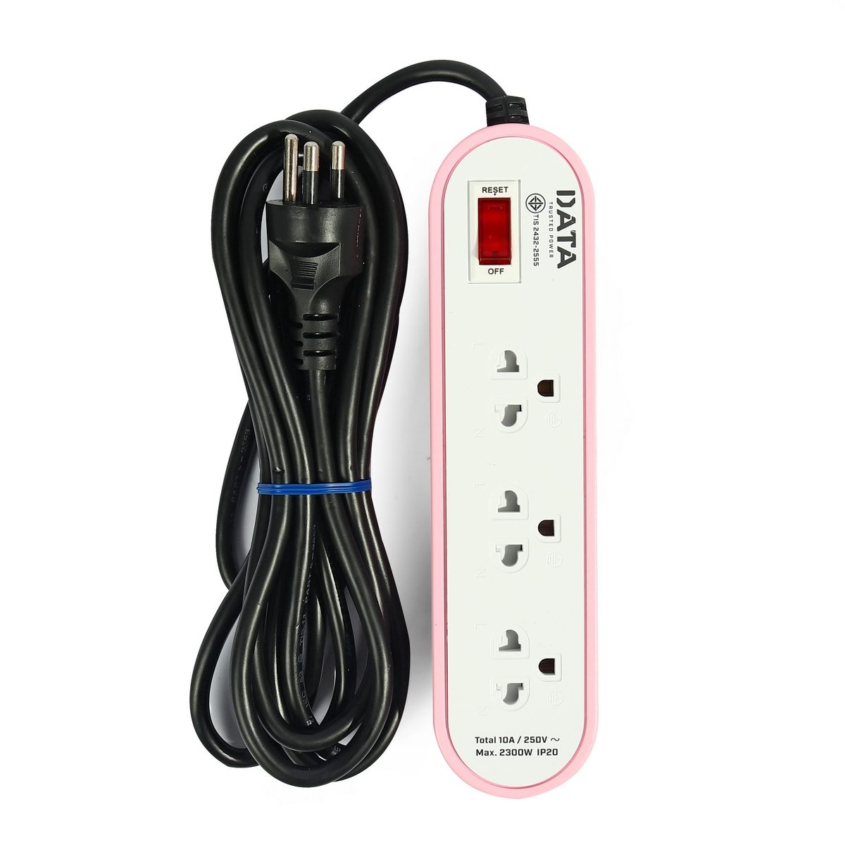 DATA ปลั๊กไฟ 3 ช่อง 1 สวิตซ์ ยาว 3 เมตร 10 แอมป์ 2300 วัตต์ รุ่น AP3146 สายไฟ VCT 3x0.75 sq.mm (ดาต้า)