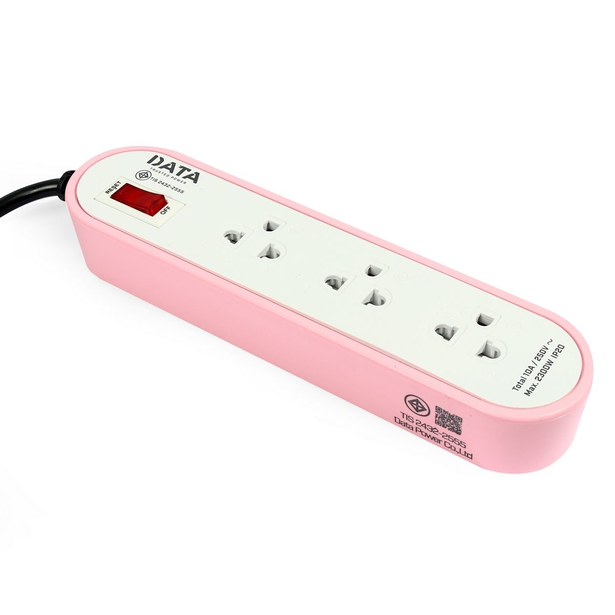 DATA ปลั๊กไฟ 3 ช่อง 1 สวิตซ์ ยาว 3 เมตร 10 แอมป์ 2300 วัตต์ รุ่น AP3146 สายไฟ VCT 3x0.75 sq.mm (ดาต้า)