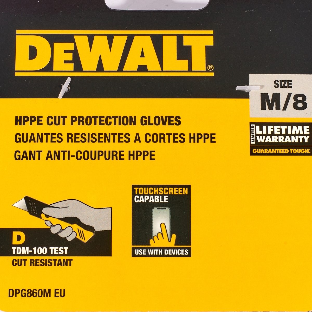 DEWALT ถุงมือเซพตี้ ไซส์ M (Touch Screen) รุ่น DPG860M เคลือบยางแท้ 100% ผ้าถักไร้ตะเข็บเพื่อความกระชับสบาย (ดีวอลท์)