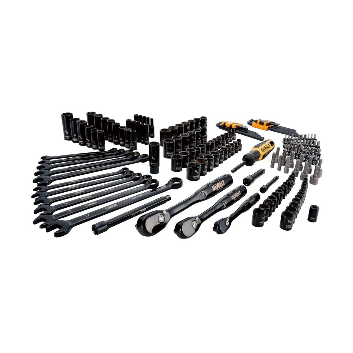DEWALT ชุดเซ็ท Mechanical Tools Black Chrome 184 ชิ้น รุ่น DWMT45184-1 ช่วยให้งานขันทำได้ง่ายและขันได้แน่นขึ้น (ดีวอลท์)