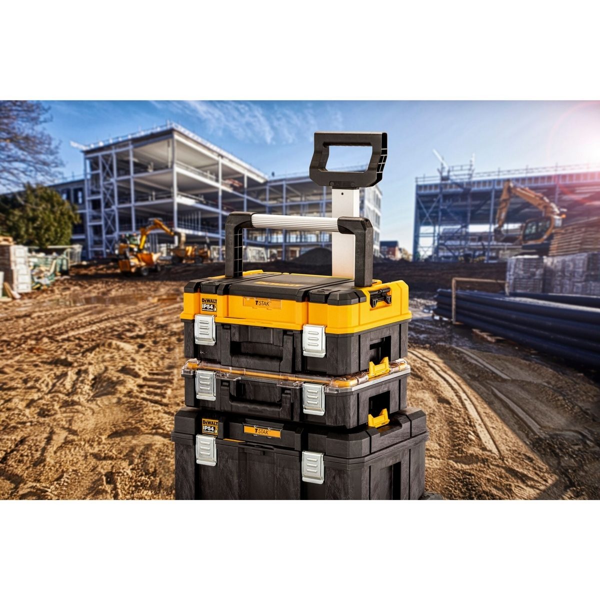 DEWALT ชุดกล่องเครื่องมือ TSTAK รุ่น DWST83346-1 ป้องกันน้ำและฝุ่นตามมาตรฐาน IP54 ทนทานสูง หนา 2.5 มม. (ดีวอลท์)
