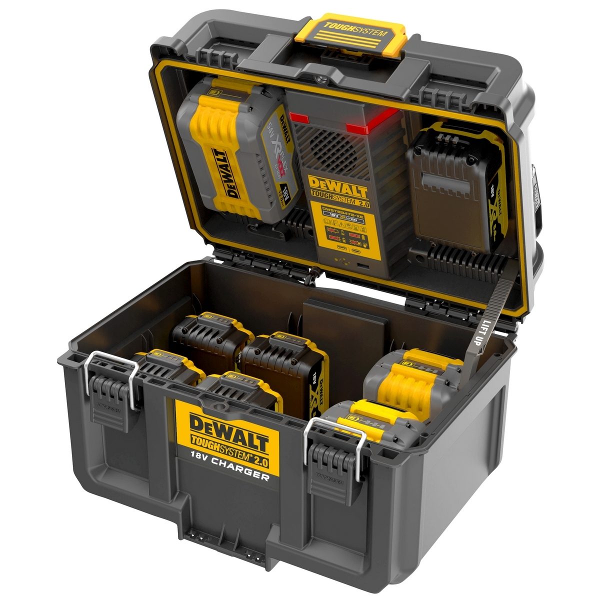 DEWALT กล่องเก็บและชาร์ตแบตเตอรี่ TOUGHSYSTEM 2.0 รุ่น DWST83471-QW IP65 ป้องกันน้ำและฝุ่น (ดีวอลท์) ไม่รวมแบตเตอรี่