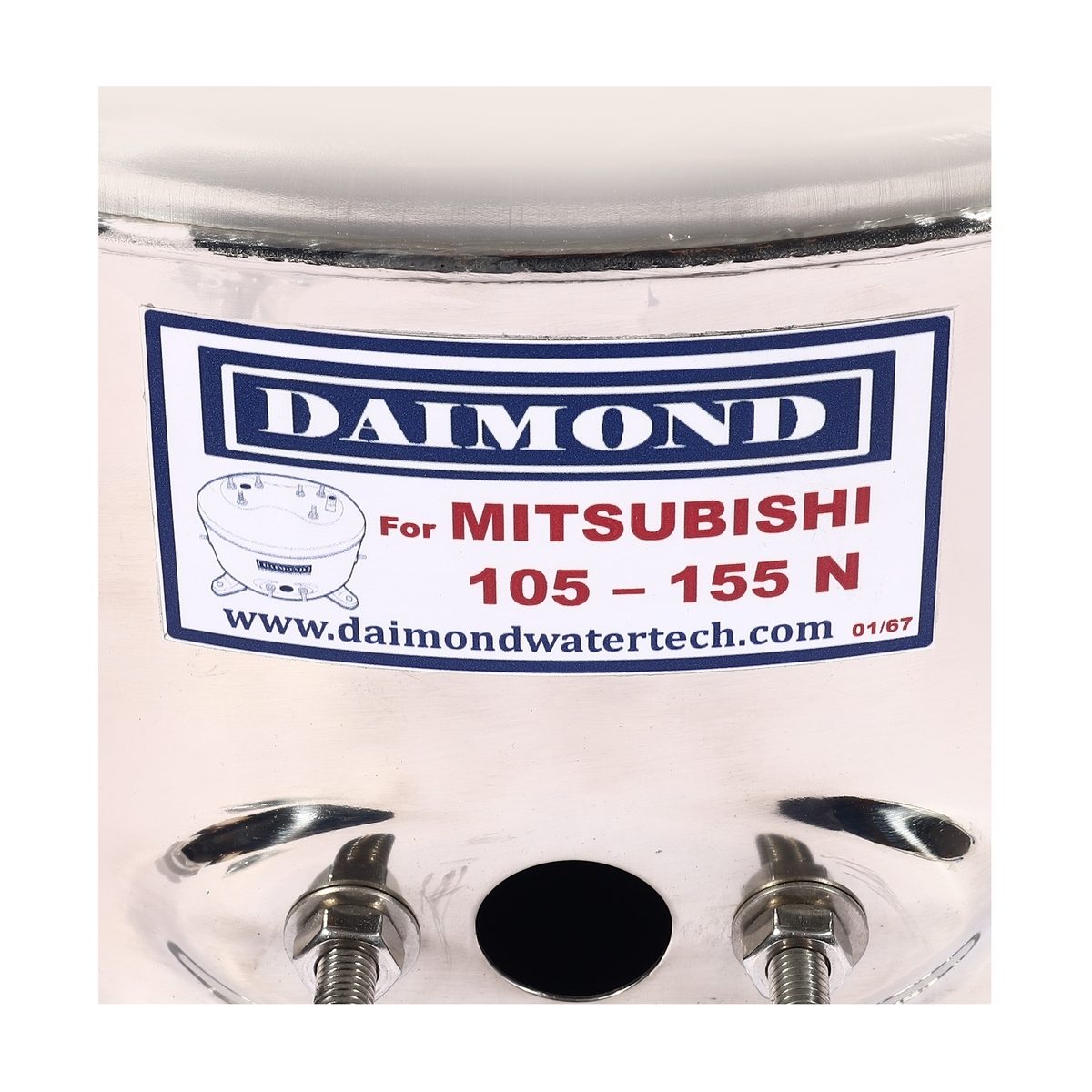 DAIMOND ถังปั๊มน้ำสแตนเลส 12 นิ้ว รุ่น 105-155 N ใช้กับปั๊มน้ำอัตโนมัติ MITSUBISHI รุ่น WP 85-105-155 N (ไดมอนด์)