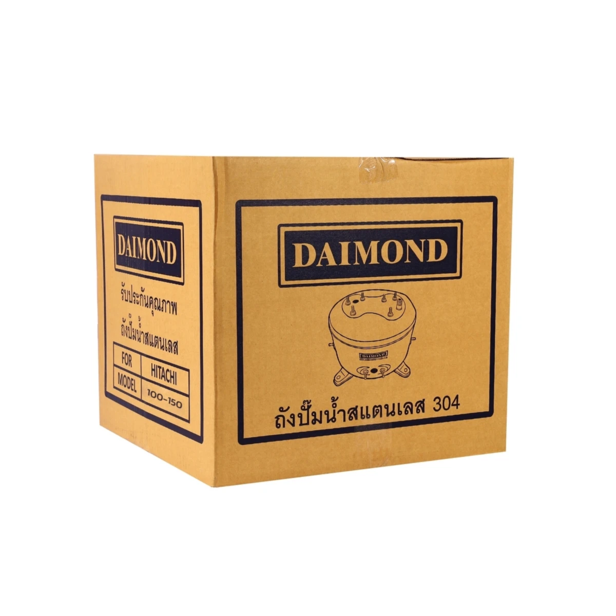DAIMOND ถังปั๊มน้ำสแตนเลส 12 นิ้ว รุ่น 100-150 ใช้กับปั๊มน้ำอัตโนมัติ HITACHI รุ่น WT-P100-150 H, HS, EX, G, H, SS, V (ไดมอนด์)