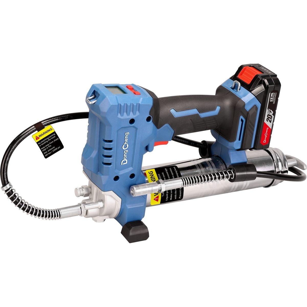 DONG CHENG เครื่องอัดจารบี 20 โวลต์ รุ่น DCGG500 (TYPE DM) แรงดันการทำงาน 10000 PSI, อัตราการไหลของน้ำมัน 110-170 กรัม/นาที (ดองเช็ง) (รวมแบ
