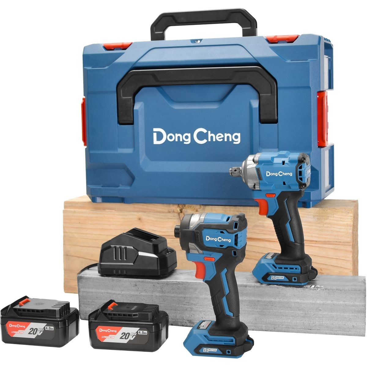 DONG CHENG ชุด COMBO KIT 20 โวลต์ รุ่น DCKIT29 (TYPE EK) ประกอบด้วย ไขควงกระแทก DCPL208 แรงบิดสูงสุด 208 นิวตันเมตร + บล็อกไร้สาย DCPB358 แร