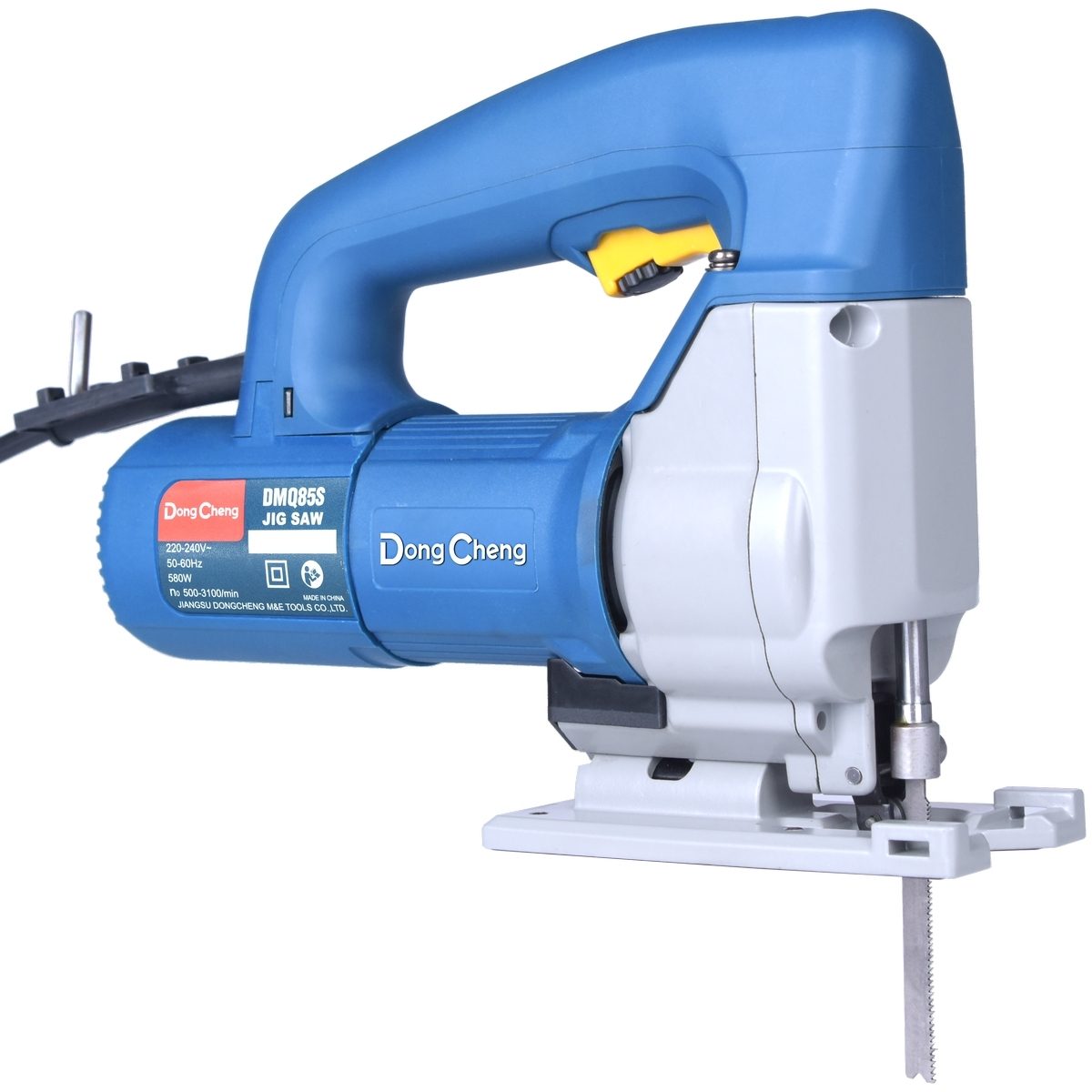 DONG CHENG เลื่อยจิ๊กซอว์ ปรับรอบ-ปรับองศา 580 วัตต์ รุ่น DMQ85S ความเร็วรอบตัวเปล่า 500-3100 รอบ/นาที มุมตัดเอียง 0-45 องศา ตัดไม้ 85 มม. ต