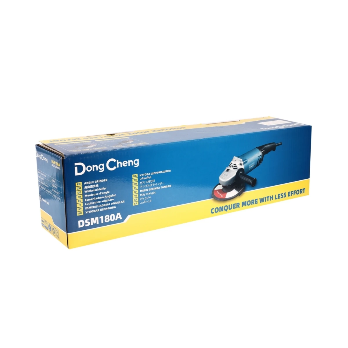 DONG CHENG เครื่องเจียร์ 7 นิ้ว กำลังไฟ 2200 วัตต์ รุ่น DSM180A ระบบ Soft Start เส้นผ่าศูนย์กลางใบตัด 22 มม. ความเร็วรอบตัวเปล่า 8300 รอบ/นา