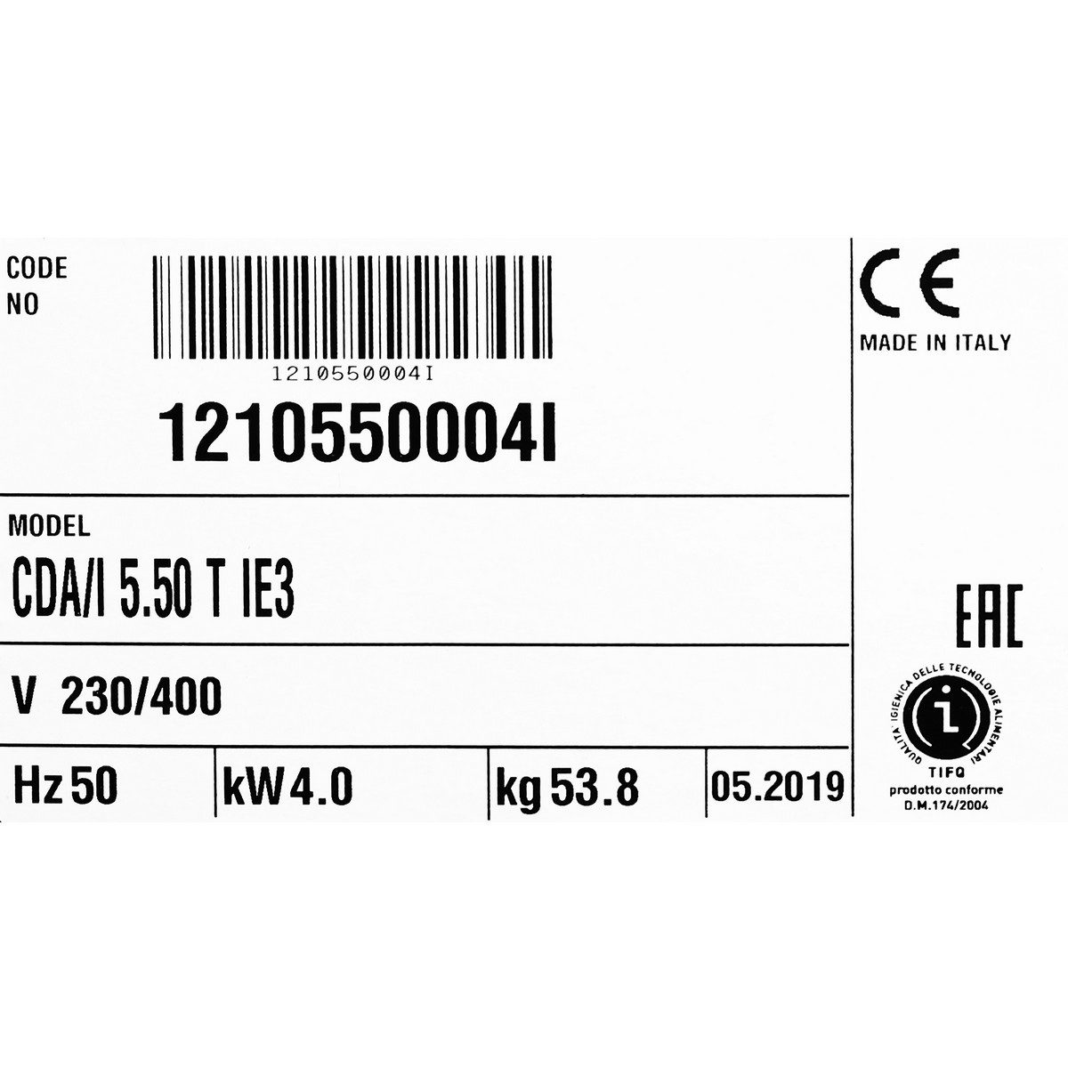 CDA-5.50T หอยโข่งใบพัดคู่ (5.5HP 3สาย)