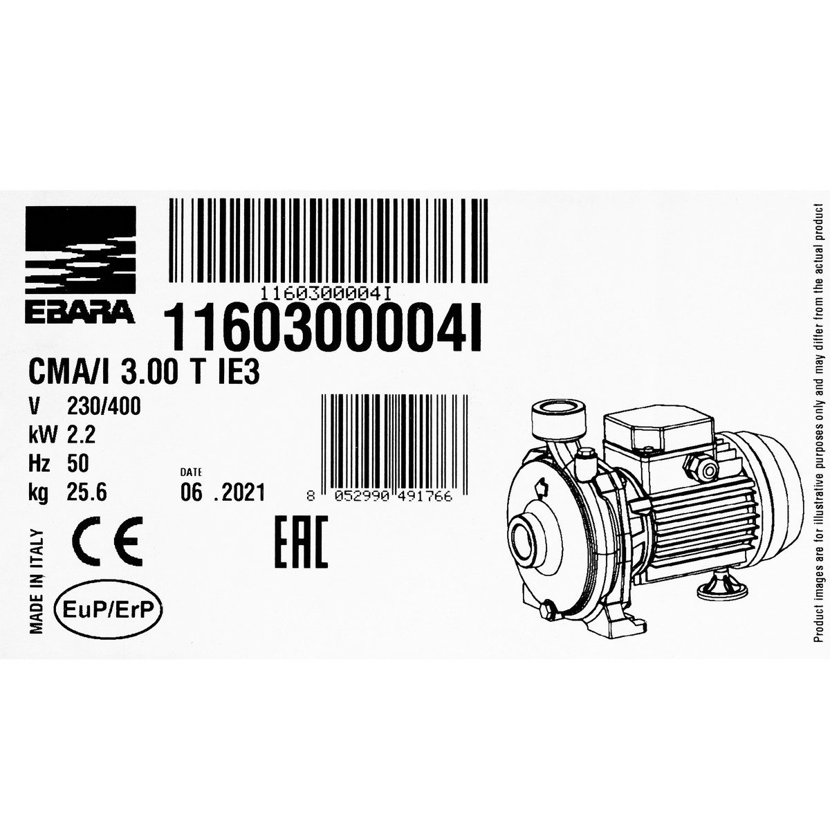 CMA-3.00T ปั๊มหอยโข่ง (3 HP 3สาย)
