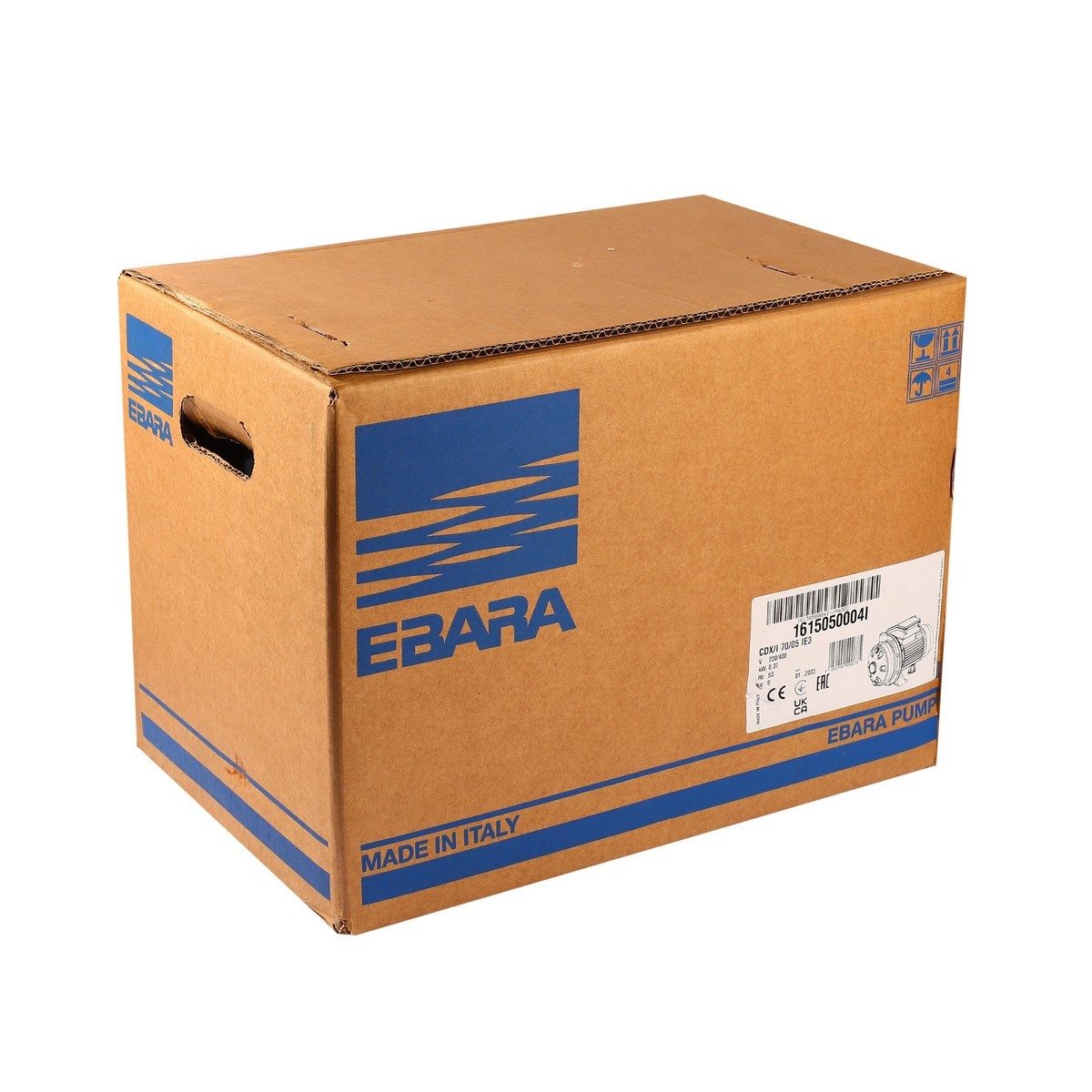 EBARA ปั๊มน้ำหอยโข่งสแตนเลส ใบพัดเดี่ยว 3 สาย รุ่น CDX/I 70/05 มอเตอร์ 0.37 กิโลวัตต์ (0.5 แรงม้า) 3 เฟส (เอบาร่า)