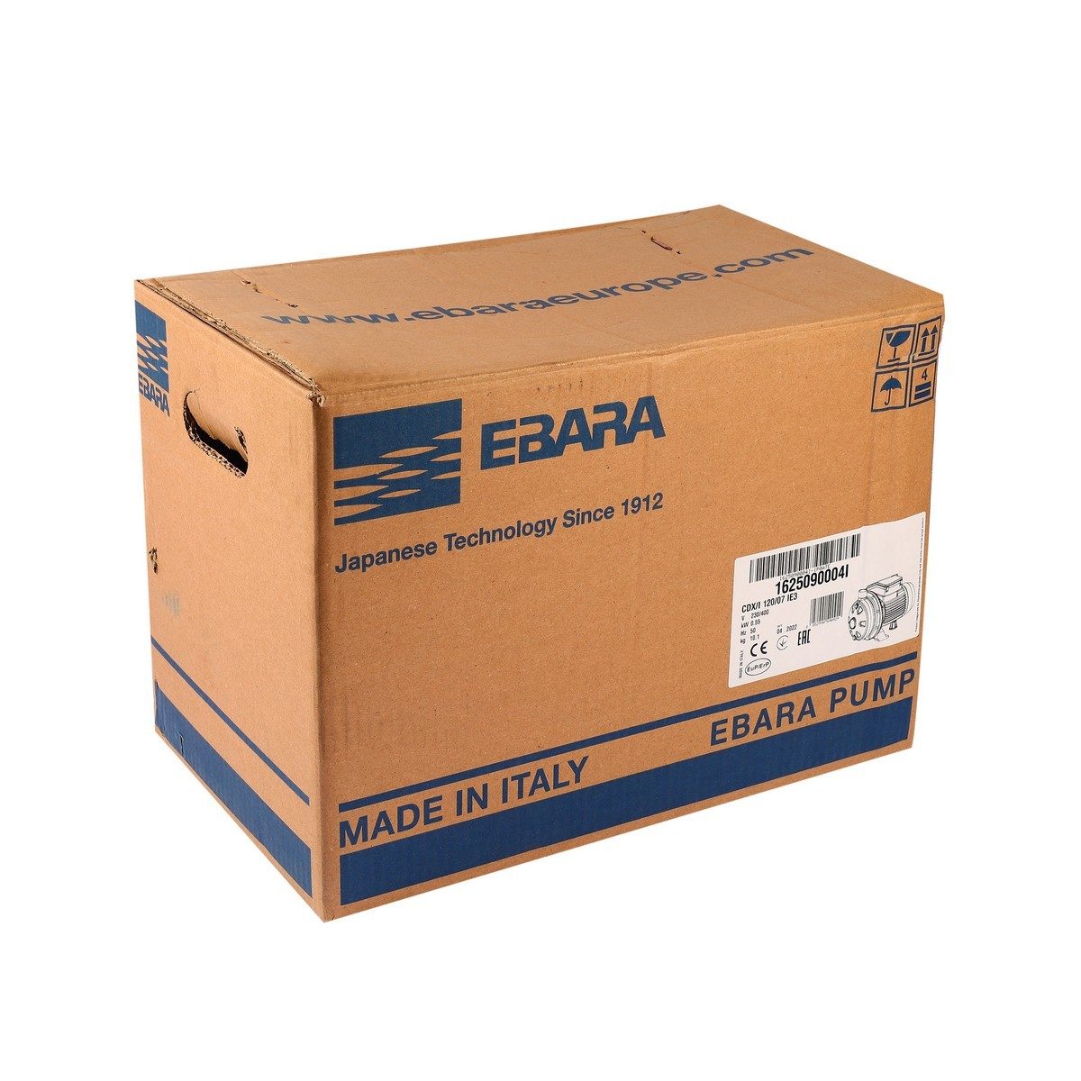 EBARA ปั๊มน้ำหอยโข่งสแตนเลส ใบพัดเดี่ยว 3 สาย รุ่น CDX/I 120/07 มอเตอร์ 0.55 กิโลวัตต์ (0.8 แรงม้า) 3 เฟส (เอบาร่า)