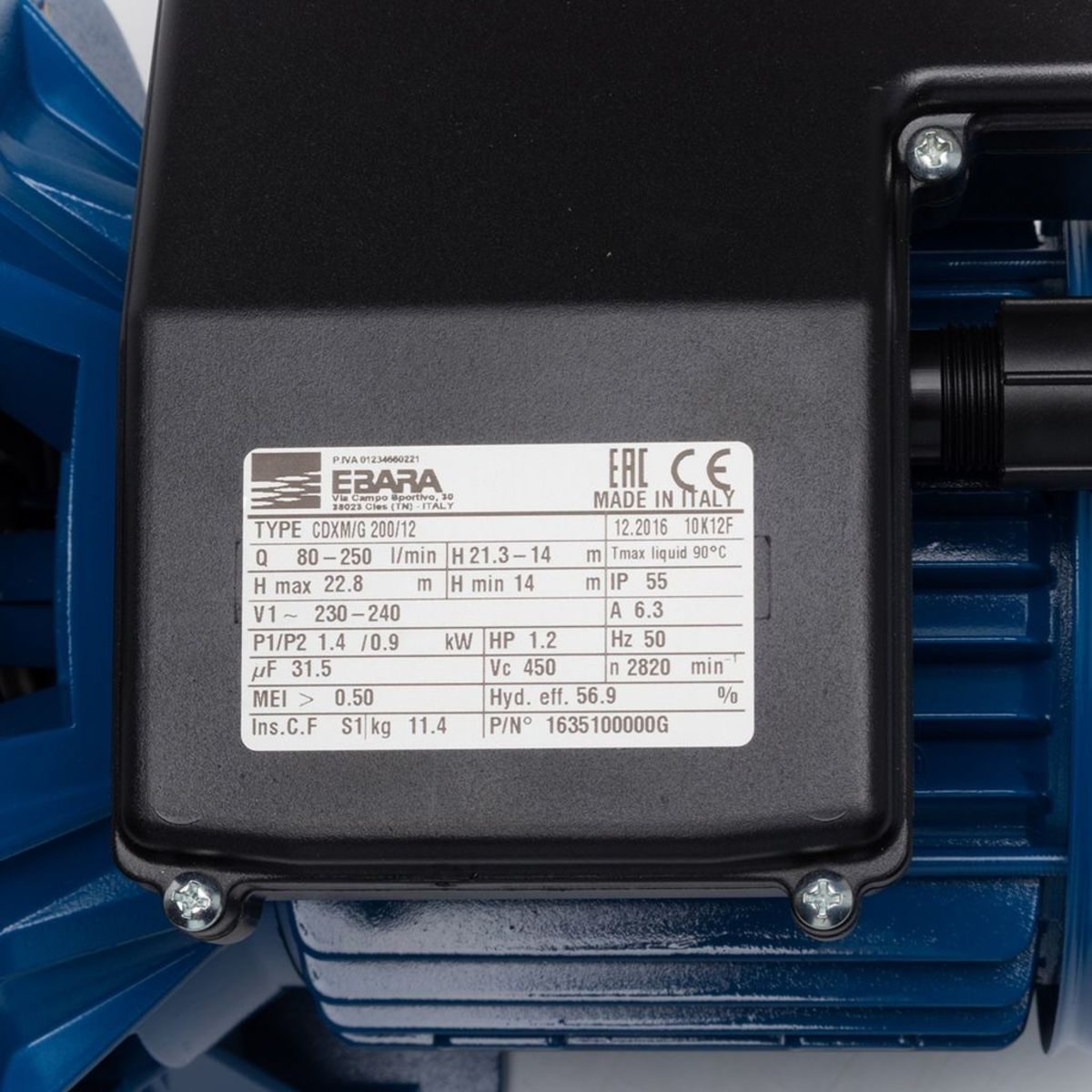 CDXM-200/12 ปั๊ม SS304 ใบพัดเดี่ยว 2 สาย