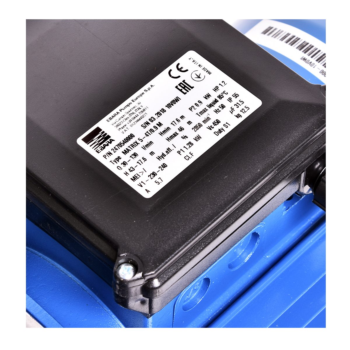 MATRIX 5-4T/0.9M ปั๊มน้ำหลายใบพัดแนวนอน