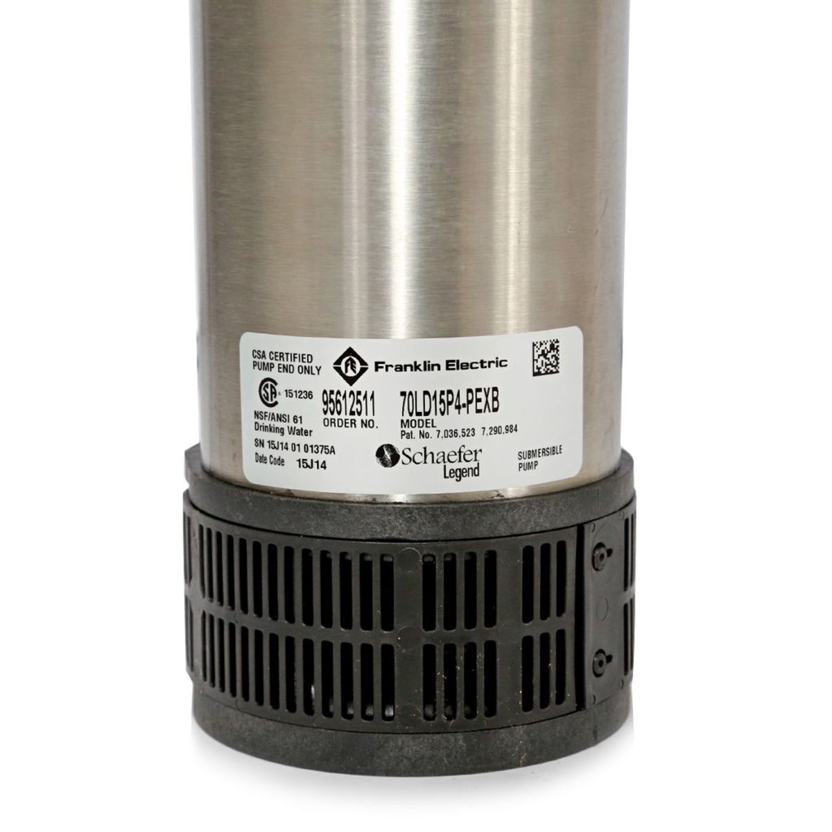FRANKLIN เฉพาะหัวปั๊มบ่อบาดาล 4 นิ้ว รุ่น TRI25-10(70LD15P4-PEXB) กำลังมอเตอร์ 1.5 แรงม้า ส่งสูงุด 72 เมตร ปริมาณน้ำสูงสุด 32 ลิตร/นาที ท่อส