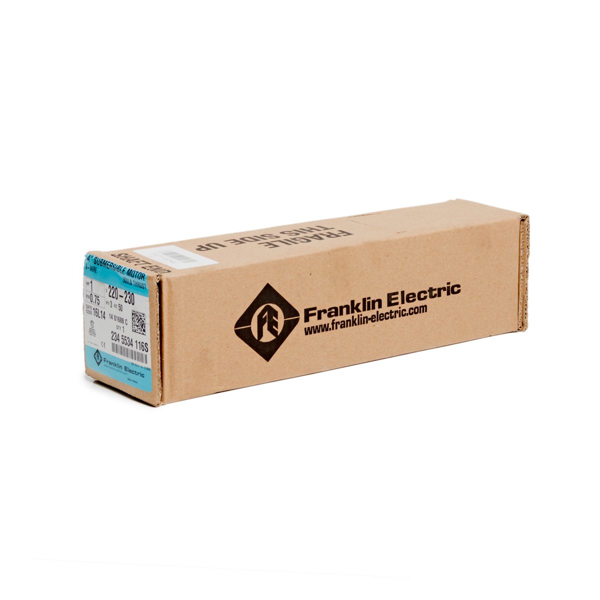 FRANKLIN (แฟรงคลิน) มอเตอร์ 4 นิ้ว 1.0 แรงม้า 3 เฟส 220 โวลต์ แถมสายไฟ 48 นิ้ว รหัส F072-0100
